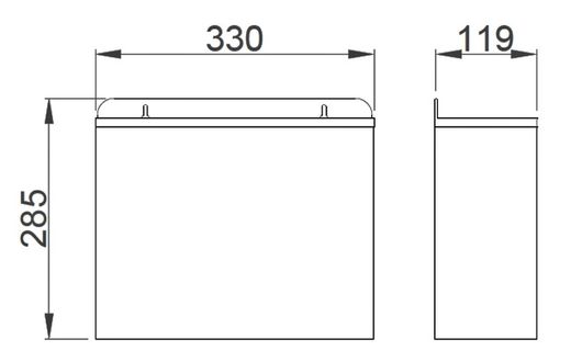 Papelera mural rectangular metálica pintada blanco