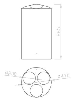 Papelera reciclaje tres cubetas y tapa - 150 l.