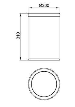 Papelera redonda inox 10L con cabezal y basculante
