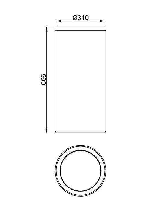 Papelera redonda inox 40L con cabezal, tapa