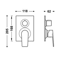 Pieza vista para caja empotrada de 2 vías Rapid‑box