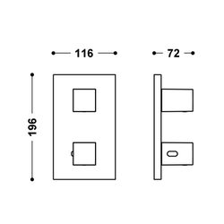Pieza vista para caja empotrada de 2 vías Therm‑box