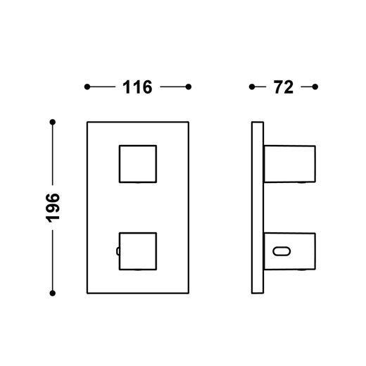 Pieza vista para caja empotrada de 2 vías Therm‑box