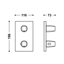 Pieza vista para caja empotrada de 2 vías Therm‑box