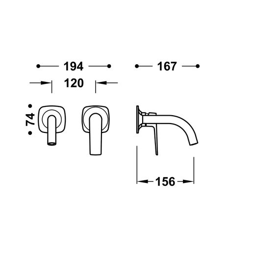 Pieza vista para cuerpo empotrado de lavabo