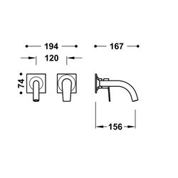 Pieza vista para cuerpo empotrado de lavabo