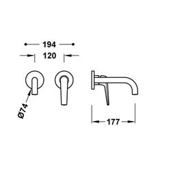 Pieza vista para cuerpo empotrado de lavabo