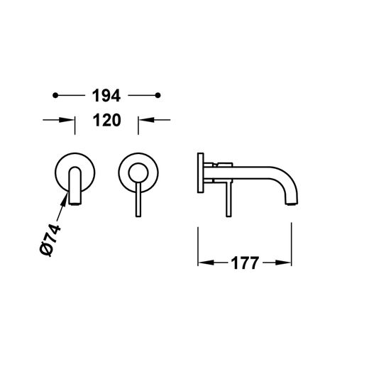 Pieza vista para cuerpo empotrado de lavabo