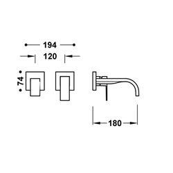 Pieza vista para cuerpo empotrado de lavabo