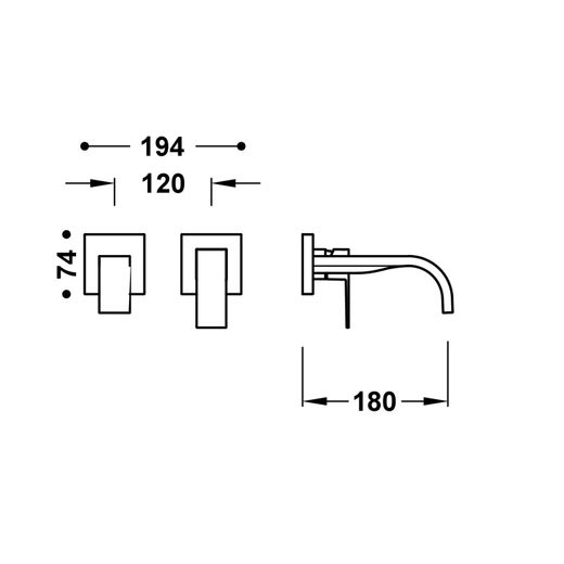 Pieza vista para cuerpo empotrado de lavabo