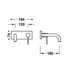 Pieza vista para cuerpo empotrado de lavabo