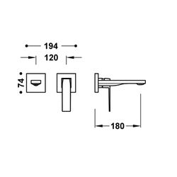 Pieza vista para cuerpo empotrado de lavabo