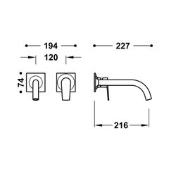 Pieza vista para cuerpo empotrado de lavabo