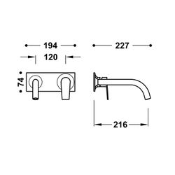Pieza vista para cuerpo empotrado de lavabo