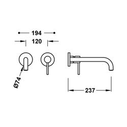 Pieza vista para cuerpo empotrado de lavabo