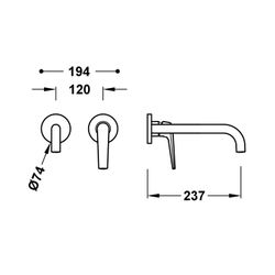 Pieza vista para cuerpo empotrado de lavabo