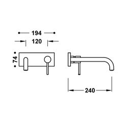 Pieza vista para cuerpo empotrado de lavabo