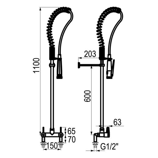 Presto Columna industrial mezcladora bimando dos huecos