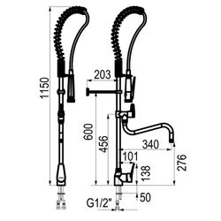 Presto Columna industrial mezcladora monomando con grifo intermedio