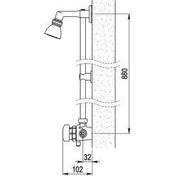Presto Conjunto Alpa 80 con rociador orientable (sin racores) con válvula vaciado