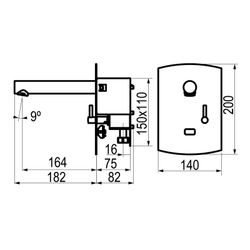 Presto Domo Sensia PM lavabo mural mezclador pila blanco