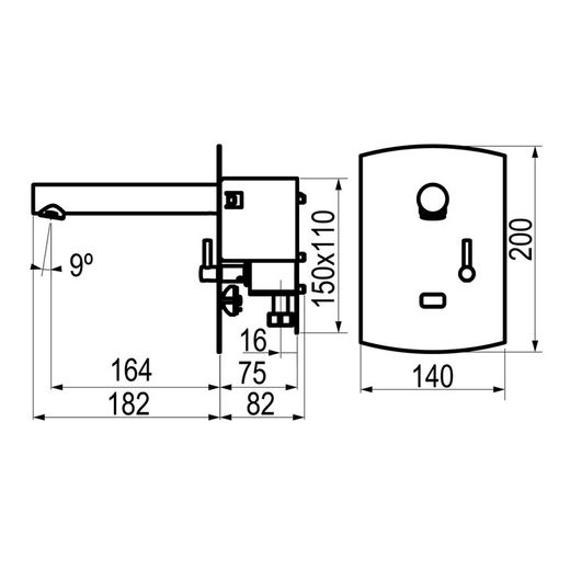 Presto Domo Sensia PM lavabo mural mezclador transformador cromo