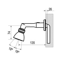 Presto Rociador orientable ducha con brazo (entrada muro)