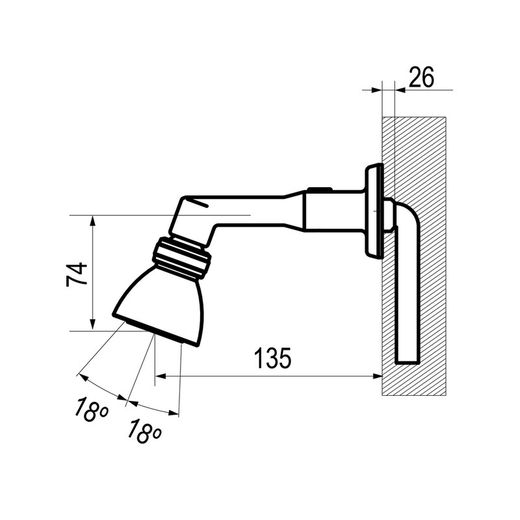 Presto Rociador orientable ducha con brazo (entrada muro)
