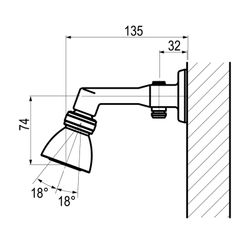 Presto Rociador orientable ducha con brazo (entrada vista)