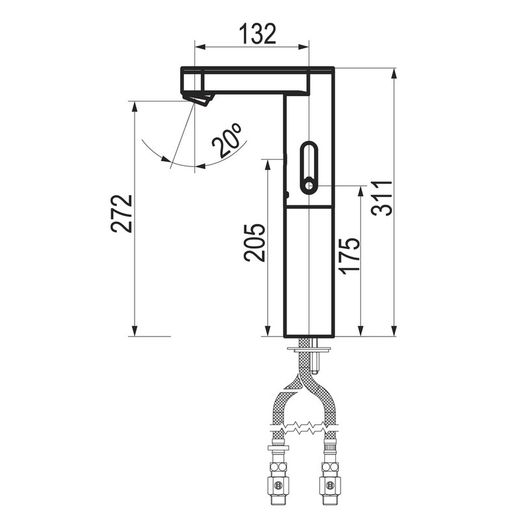 Presto Soho alto lavabo mezclador transformador con llave LEED