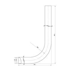 Presto Tubo de descarga curvo 660x260 32 mm cromado