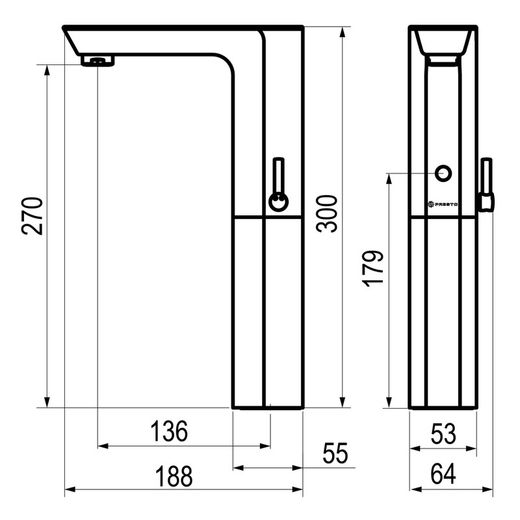 Presto XT Elec LM alto Pila Cromo