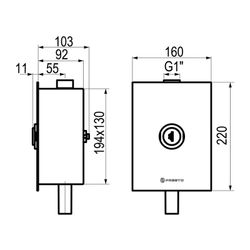 Presto XT IE 2d cromo con llave de paso LEED