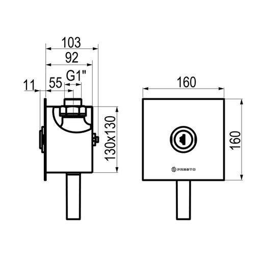 Presto XT IE 2D cromo sin llave de paso