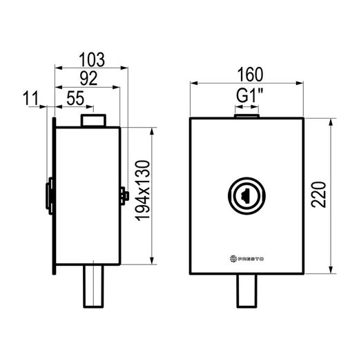 Presto XT IE 2D negro con llave de paso
