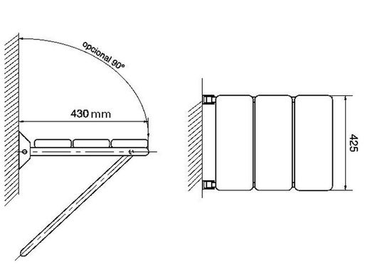 Asiento abatible mural inox mate Presto Equip