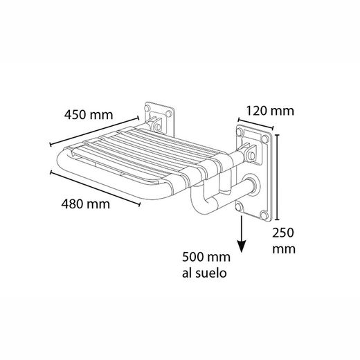 Asiento abatible mural nylon Presto Equip