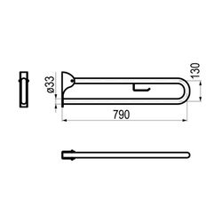 Barra de apoyo abatible inox blanco Presto Equip