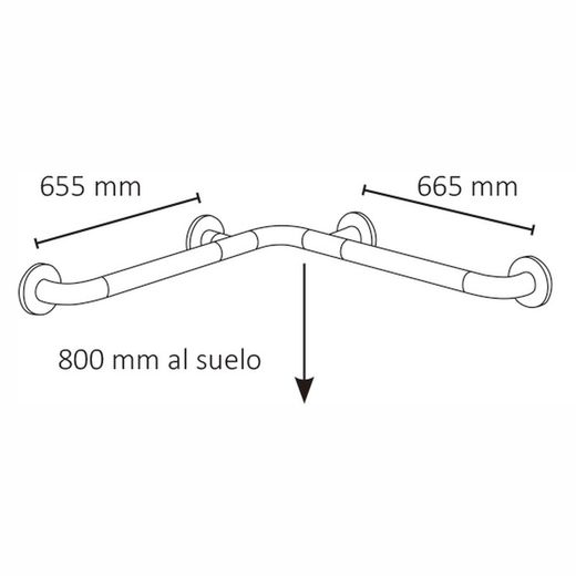 Barra de apoyo ángulo horizontal nylon 155 Presto Equip