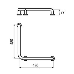Barra de apoyo ángulo inox mate Presto Equip