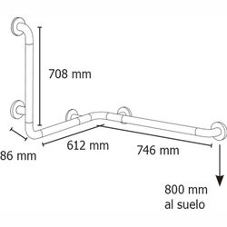 Barra de apoyo ángulo larga nylon Presto Equip