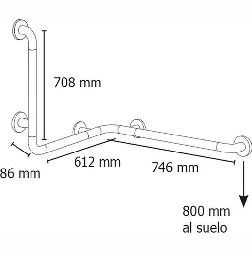 Barra de apoyo ángulo larga nylon Presto Equip