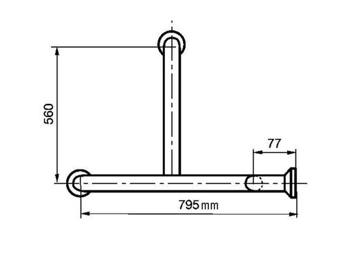 Barra de apoyo bañera horizontal inox brillo Presto Equip