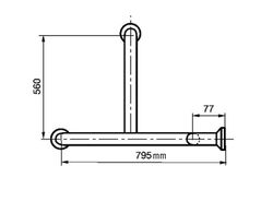 Barra de apoyo bañera horizontal inox mate Presto Equip