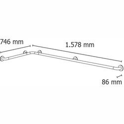 Barra de apoyo bañera horizontal nylon Presto Equip