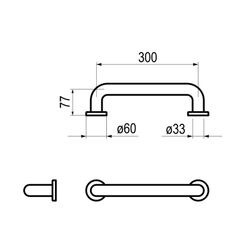 Barra de apoyo recta 300 mm Luxcover mármol negro Presto Equip