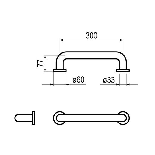 Barra de apoyo recta 300 mm Luxcover mármol negro Presto Equip