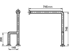 Barra de apoyo suelo-pared inox blanco Presto Equip