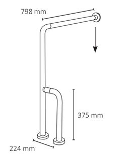 Barra de apoyo suelo-pared nylon Presto Equip