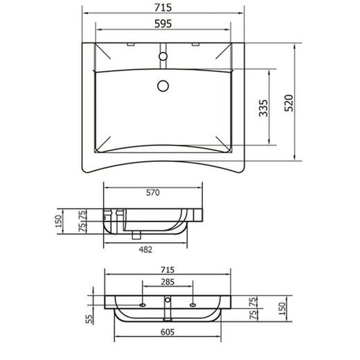 Lavabo fijo Prestosan 960 sin grifo Presto Equip